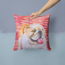 Load image into Gallery viewer, English Bulldog Love Throw Pillow - 14x14 Decorative Pillow – Art for Your Home &amp; Patio BB9726PW1414