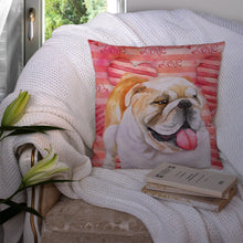 Load image into Gallery viewer, English Bulldog Love Throw Pillow - 14x14 Decorative Pillow – Art for Your Home &amp; Patio BB9726PW1414