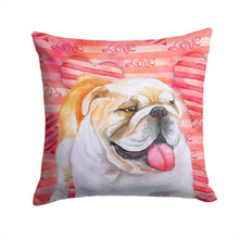 Load image into Gallery viewer, English Bulldog Love Throw Pillow - 14x14 Decorative Pillow – Art for Your Home &amp; Patio BB9726PW1414