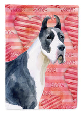 Load image into Gallery viewer, Harlequin Great Dane Love Flag Canvas House Size BB9730CHF
