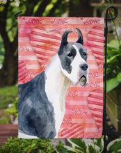 Load image into Gallery viewer, Harlequin Great Dane Love Garden Flag - Outdoor Decorative Yard Flag BB9730GF