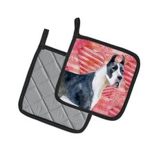 Load image into Gallery viewer, Harlequin Great Dane Love Pot Holders - Set of 2 - Heat-Resistant Kitchen Essentials BB9730PTHD