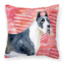 Load image into Gallery viewer, Harlequin Great Dane Love Fabric Decorative Pillow BB9730PW1818