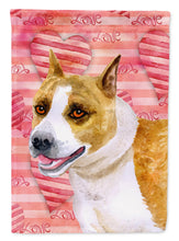Load image into Gallery viewer, American Staffordshire Love Flag Canvas House Size BB9731CHF