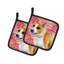 Load image into Gallery viewer, American Staffordshire Love Pot Holders - Set of 2 - Heat-Resistant Kitchen Essentials BB9731PTHD