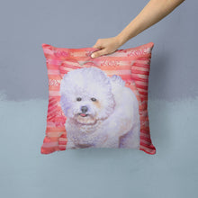 Load image into Gallery viewer, Bichon Frise Love Throw Pillow - 14x14 Decorative Pillow – Art for Your Home &amp; Patio BB9735PW1414