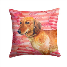 Load image into Gallery viewer, Dachshund Love Throw Pillow - 14x14 Decorative Pillow – Art for Your Home &amp; Patio BB9739PW1414