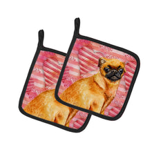Load image into Gallery viewer, Small Brabant Griffon Love Pot Holders - Set of 2 - Heat-Resistant Kitchen Essentials BB9754PTHD