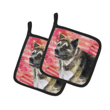Load image into Gallery viewer, American Akita Love Pot Holders - Set of 2 - Heat-Resistant Kitchen Essentials BB9756PTHD