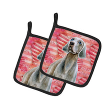 Load image into Gallery viewer, Weimaraner Love Pot Holders - Set of 2 - Heat-Resistant Kitchen Essentials BB9761PTHD