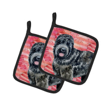 Load image into Gallery viewer, Black Russian Terrier Love Pot Holders - Set of 2 - Heat-Resistant Kitchen Essentials BB9764PTHD