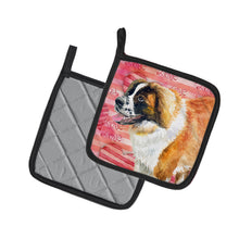Load image into Gallery viewer, Saint Bernard Love Pot Holders - Set of 2 - Heat-Resistant Kitchen Essentials BB9766PTHD