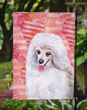 Load image into Gallery viewer, Medium White Poodle Love Garden Flag - Outdoor Decorative Yard Flag BB9770GF