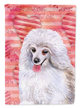 Load image into Gallery viewer, Medium White Poodle Love Garden Flag - Outdoor Decorative Yard Flag BB9770GF
