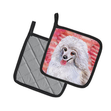 Load image into Gallery viewer, Medium White Poodle Love Pot Holders - Set of 2 - Heat-Resistant Kitchen Essentials BB9770PTHD