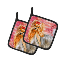 Load image into Gallery viewer, Yorkshire Terrier Love Pot Holders - Set of 2 - Heat-Resistant Kitchen Essentials BB9772PTHD