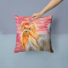 Load image into Gallery viewer, Yorkshire Terrier Love Throw Pillow - 14x14 Decorative Pillow – Art for Your Home &amp; Patio BB9772PW1414