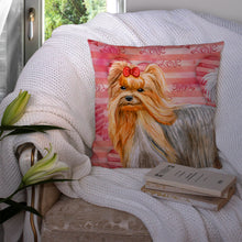 Load image into Gallery viewer, Yorkshire Terrier Love Throw Pillow - 14x14 Decorative Pillow – Art for Your Home &amp; Patio BB9772PW1414