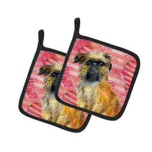 Load image into Gallery viewer, Brussels Griffon Love Pot Holders - Set of 2 - Heat-Resistant Kitchen Essentials BB9774PTHD