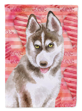 Load image into Gallery viewer, Siberian Husky Grey Love Flag Canvas House Size BB9783CHF