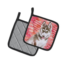 Load image into Gallery viewer, Siberian Husky Grey Love Pot Holders - Set of 2 - Heat-Resistant Kitchen Essentials BB9783PTHD