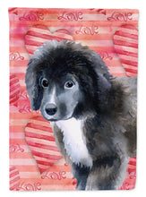 Load image into Gallery viewer, Newfoundland Puppy Love Flag Canvas House Size BB9786CHF