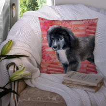 Load image into Gallery viewer, Newfoundland Puppy Love Throw Pillow - 14x14 Decorative Pillow – Art for Your Home &amp; Patio BB9786PW1414