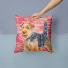 Load image into Gallery viewer, Welsh Terrier Love Throw Pillow - 14x14 Decorative Pillow – Art for Your Home &amp; Patio BB9787PW1414