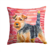Load image into Gallery viewer, Welsh Terrier Love Throw Pillow - 14x14 Decorative Pillow – Art for Your Home &amp; Patio BB9787PW1414