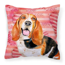 Load image into Gallery viewer, Basset Hound Love Fabric Decorative Pillow BB9791PW1818