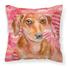 Load image into Gallery viewer, Red Dachshund Love Fabric Decorative Pillow BB9794PW1818