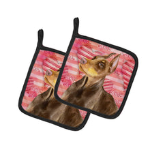 Load image into Gallery viewer, Doberman Pinscher Love Pot Holders - Set of 2 - Heat-Resistant Kitchen Essentials BB9796PTHD