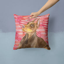 Load image into Gallery viewer, Doberman Pinscher Love Throw Pillow - 14x14 Decorative Pillow – Art for Your Home &amp; Patio BB9796PW1414