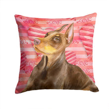 Load image into Gallery viewer, Doberman Pinscher Love Throw Pillow - 14x14 Decorative Pillow – Art for Your Home &amp; Patio BB9796PW1414