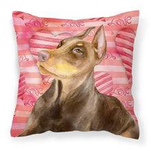 Load image into Gallery viewer, Doberman Pinscher Love Fabric Decorative Pillow BB9796PW1818