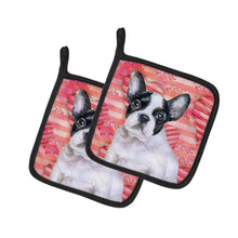 Load image into Gallery viewer, French Bulldog Black White Love Pot Holders - Set of 2 - Heat-Resistant Kitchen Essentials BB9797PTHD