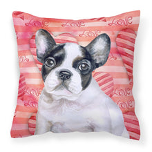 Load image into Gallery viewer, French Bulldog Black White Love Fabric Decorative Pillow BB9797PW1818