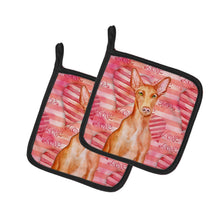 Load image into Gallery viewer, Pharaoh Hound Love Pot Holders - Set of 2 - Heat-Resistant Kitchen Essentials BB9802PTHD