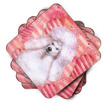 Load image into Gallery viewer, White Standard Poodle Love Foam Coaster  BB9804FC