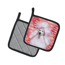 Load image into Gallery viewer, White Standard Poodle Love Pot Holders - Set of 2 - Heat-Resistant Kitchen Essentials BB9804PTHD