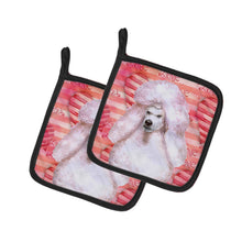 Load image into Gallery viewer, White Standard Poodle Love Pot Holders - Set of 2 - Heat-Resistant Kitchen Essentials BB9804PTHD