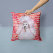 Load image into Gallery viewer, White Standard Poodle Love Throw Pillow - 14x14 Decorative Pillow – Art for Your Home &amp; Patio BB9804PW1414
