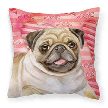 Load image into Gallery viewer, Fawn Pug Love Fabric Decorative Pillow BB9805PW1818