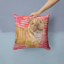 Load image into Gallery viewer, Shar Pei Puppy Love Throw Pillow - 14x14 Decorative Pillow – Art for Your Home &amp; Patio BB9806PW1414