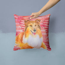 Load image into Gallery viewer, Sheltie Love Throw Pillow - 14x14 Decorative Pillow – Art for Your Home &amp; Patio BB9807PW1414