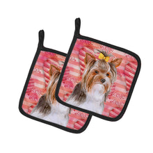 Load image into Gallery viewer, Yorkshire Terrier #2 Love Pot Holders - Set of 2 - Heat-Resistant Kitchen Essentials BB9810PTHD