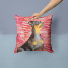 Load image into Gallery viewer, Miniature Pinscher #2 Love Throw Pillow - 14x14 Decorative Pillow – Art for Your Home &amp; Patio BB9811PW1414
