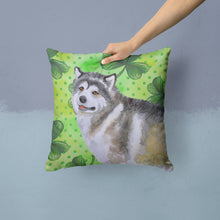 Load image into Gallery viewer, Alaskan Malamute St Patrick's Throw Pillow - 14x14 Decorative Pillow – Art for Your Home &amp; Patio BB9812PW1414