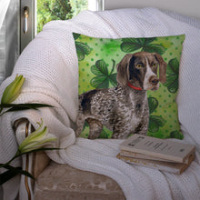 Load image into Gallery viewer, German Shorthaired Pointer St Patrick's Throw Pillow - 14x14 Decorative Pillow – Art for Your Home &amp; Patio BB9815PW1414