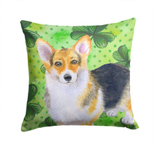 Load image into Gallery viewer, Pembroke Corgi St Patrick's Throw Pillow - 14x14 Decorative Pillow – Art for Your Home &amp; Patio